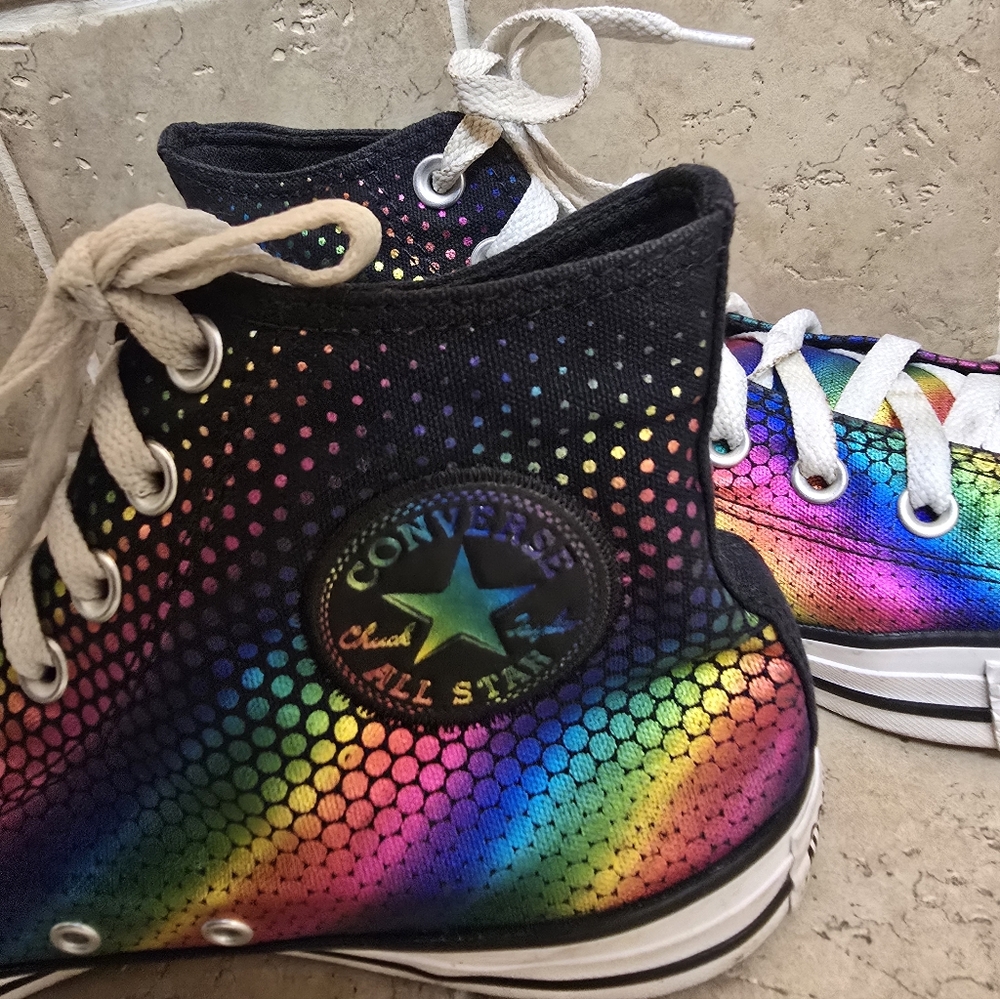 All Star Converse Multicolor High-Top Sneakers Men Size 9, Women Size 11 - Picture 7 of 9